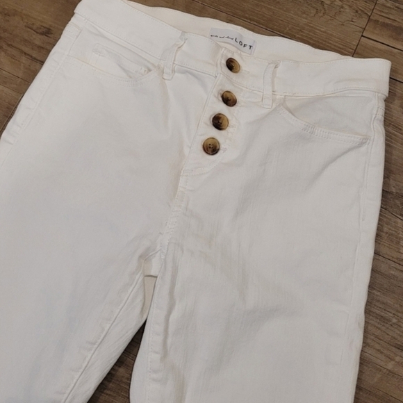 Loft White Jeans Modern High Rise Slim Size 00/24 NWOT - Picture 5 of 7
